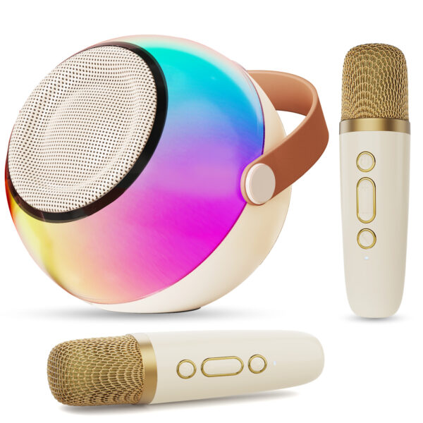 Mini Karaoke Machine With Dazzling Lights And Wireless Microphones - Image 9