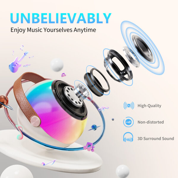 Mini Karaoke Machine With Dazzling Lights And Wireless Microphones - Image 8