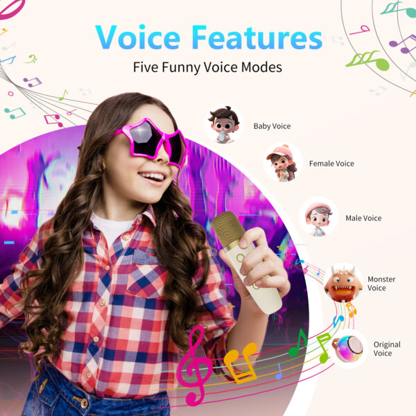 Mini Karaoke Machine With Dazzling Lights And Wireless Microphones - Image 7