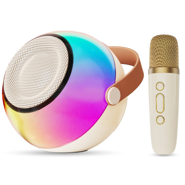 Mini Karaoke Machine With Dazzling Lights And Wireless Microphones - Image 5