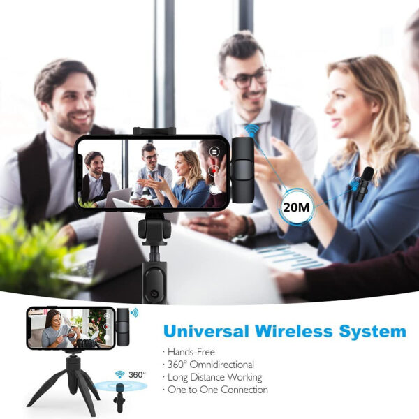 Wireless Lavalier Microphone Portable Audio Video Recording Mini Mic For I Phone Android Long Battery Life Live Broadcast Gaming - Image 8