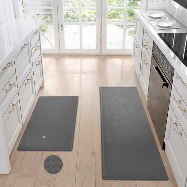 Kitchen Floor Mat Two-piece Set Of Non-slip, Waterproof And Easy To Scrub For Home, Kitchen - Image 5