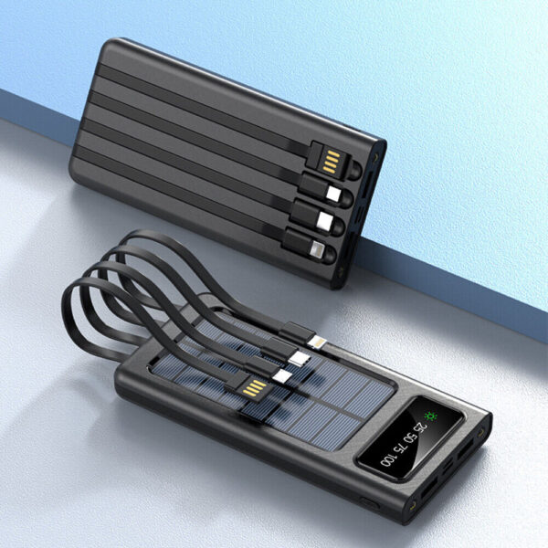 Solar Power Bank 900000mAh Tragbar Externer Batterie Ladegerat Fur Alle Handy DE - Image 3