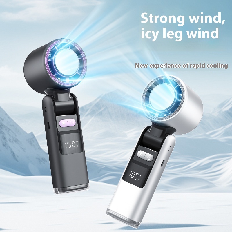 Turbos Chilled Ice Sensation Cold Fan Super Mini Turbos Speed Fan USB Powered Digital Display For Outdoor Camping Travel - Image 7